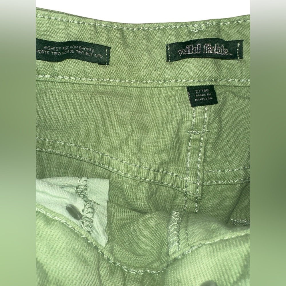 Wild Fable Green Checkered High Rise Mom Shorts - Picture 6 of 6